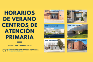 Horarios de verano de los Centros de Atención Primaria del CST