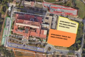 Tancament total del pàrquing 1 de l'Hospital Universitari de Terrassa fins al 31 d'agost