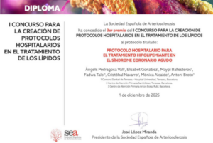 El Consorcio Sanitario de Terrassa premiado en el Concurso Nacional de Protocolos Hospitalarios de la Sociedad Española de Arteriosclerosis