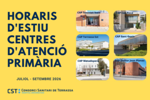 Horarios de verano de los Centros de Atención Primaria del CST